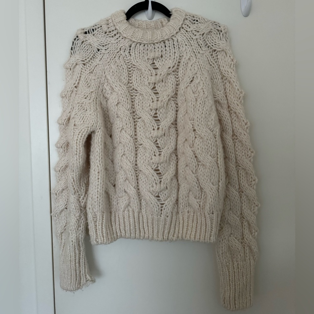 Zara white chunky sweater